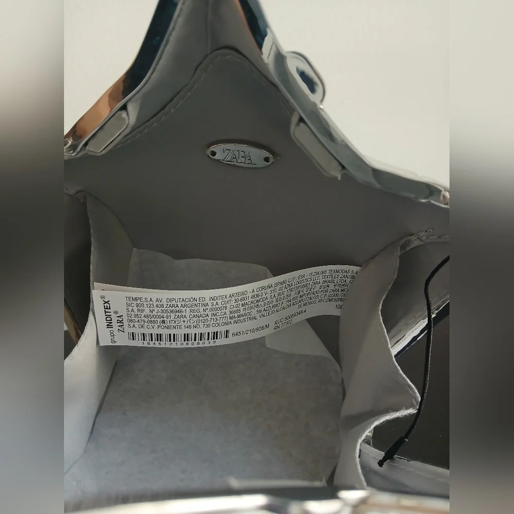 NWT Zara METALLIC SILVER BALLOON STAR SHAPED BOX CLUTCH crossbody PURSE NEW - Picture 14 of 16